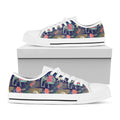 Asian Elephant And Tiger Print White Low Top Sneakers