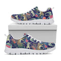Asian Elephant And Tiger Print White Running Shoes