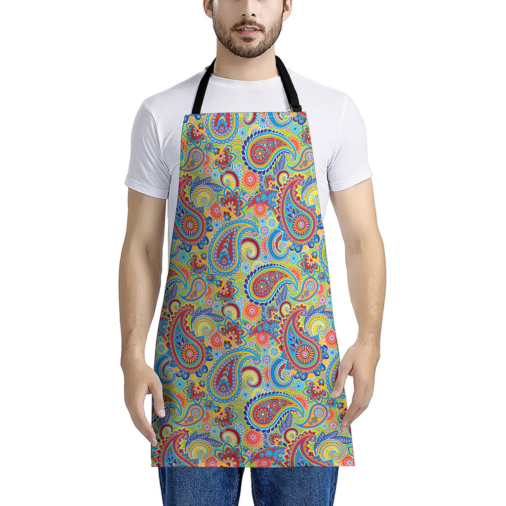 Asian Paisley Pattern Print Apron