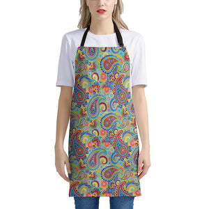 Asian Paisley Pattern Print Apron