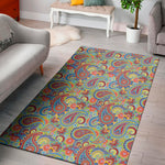 Asian Paisley Pattern Print Area Rug