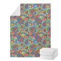 Asian Paisley Pattern Print Blanket