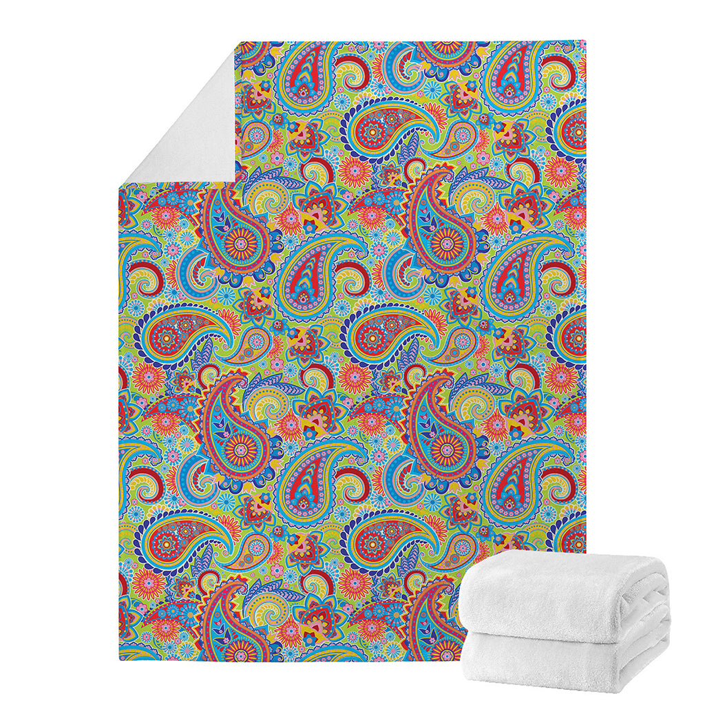 Asian Paisley Pattern Print Blanket