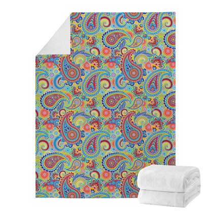 Asian Paisley Pattern Print Blanket