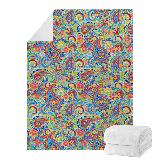 Asian Paisley Pattern Print Blanket