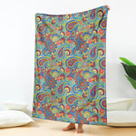 Asian Paisley Pattern Print Blanket