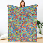 Asian Paisley Pattern Print Blanket