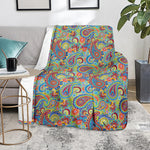 Asian Paisley Pattern Print Blanket