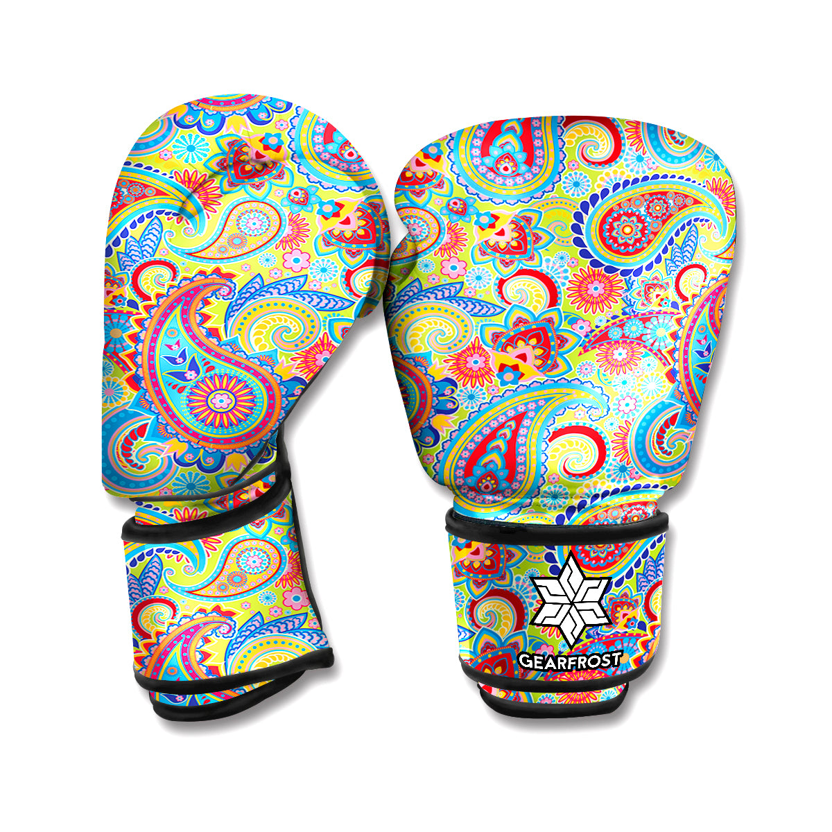 Asian Paisley Pattern Print Boxing Gloves