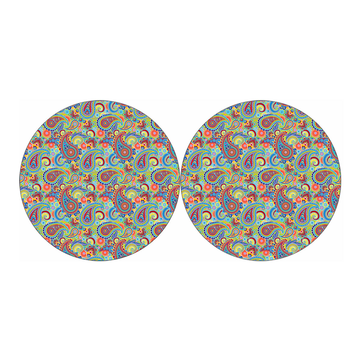 Asian Paisley Pattern Print Car Coasters