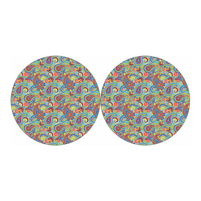 Asian Paisley Pattern Print Car Coasters