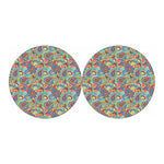 Asian Paisley Pattern Print Car Coasters