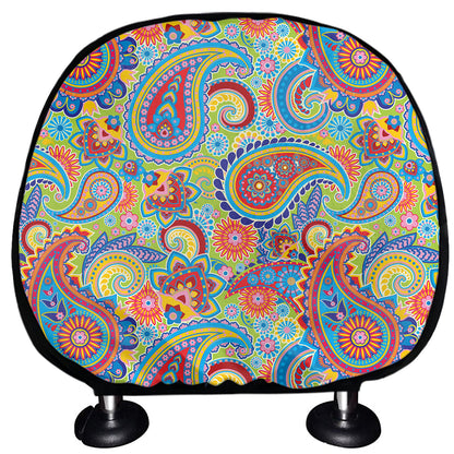 Asian Paisley Pattern Print Car Headrest Covers