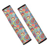 Asian Paisley Pattern Print Car Seat Belt Covers