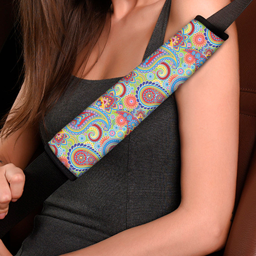Asian Paisley Pattern Print Car Seat Belt Covers