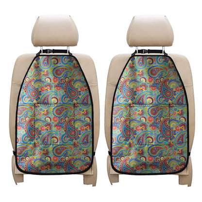 Asian Paisley Pattern Print Car Seat Organizers
