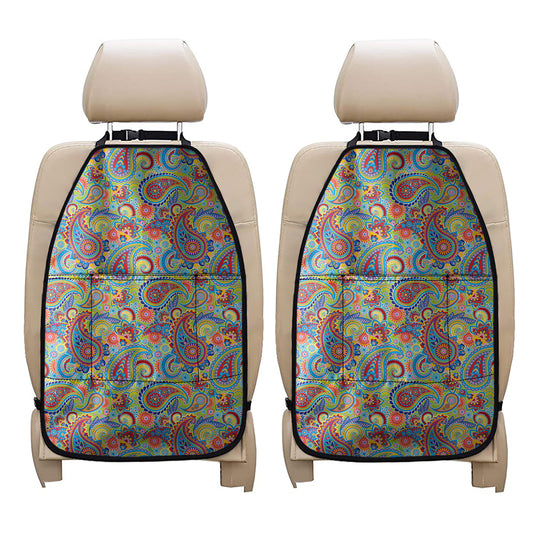 Asian Paisley Pattern Print Car Seat Organizers