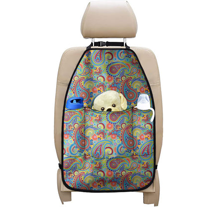 Asian Paisley Pattern Print Car Seat Organizers