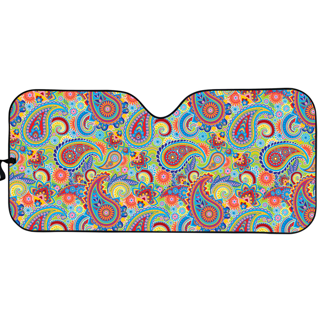 Asian Paisley Pattern Print Car Sun Shade