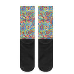 Asian Paisley Pattern Print Crew Socks