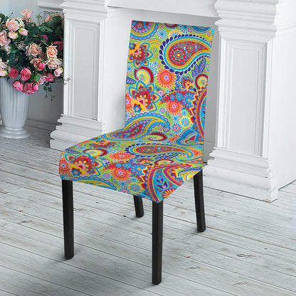 Asian Paisley Pattern Print Dining Chair Slipcover