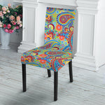 Asian Paisley Pattern Print Dining Chair Slipcover