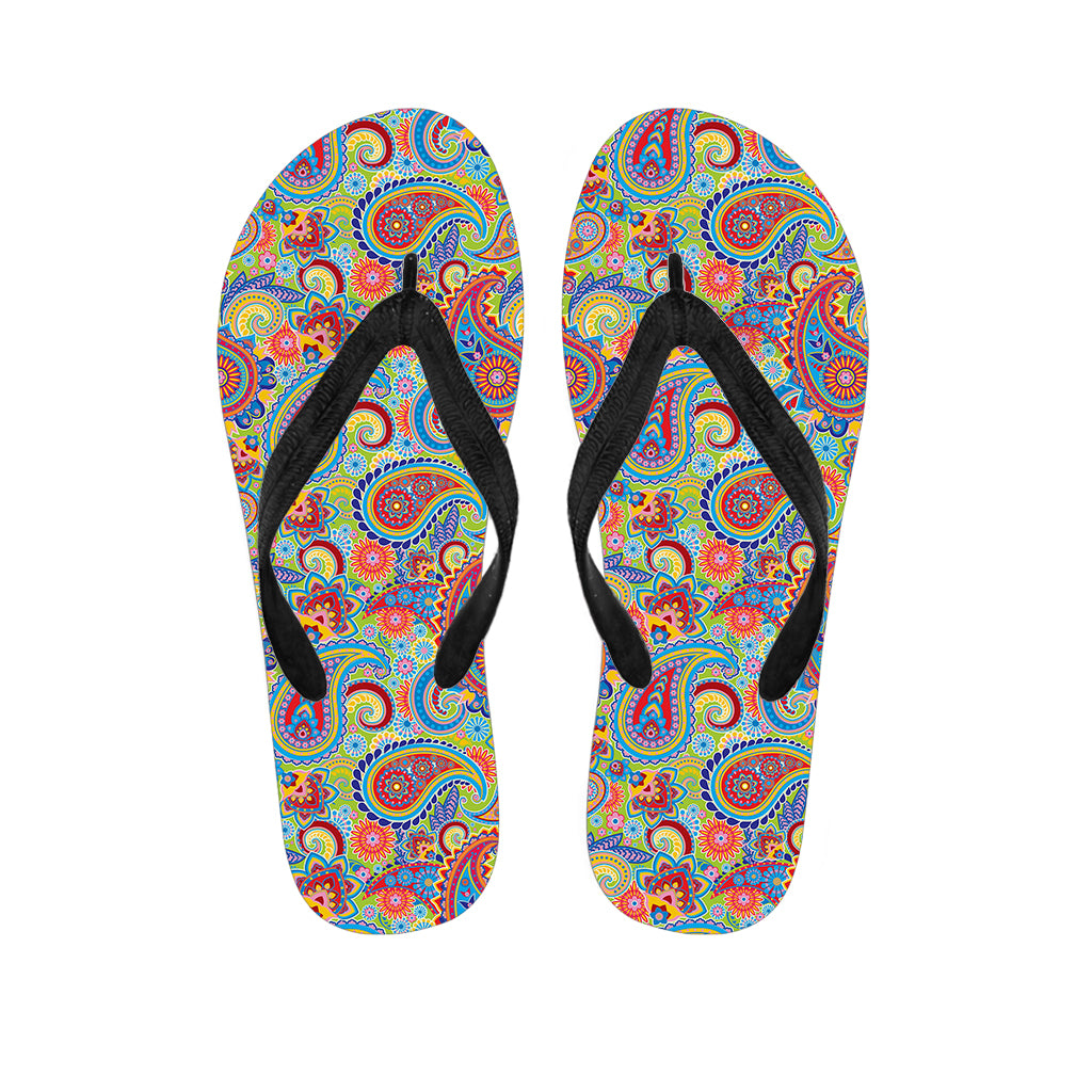 Asian Paisley Pattern Print Flip Flops