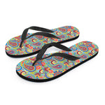 Asian Paisley Pattern Print Flip Flops