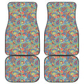 Asian Paisley Pattern Print Front and Back Car Floor Mats