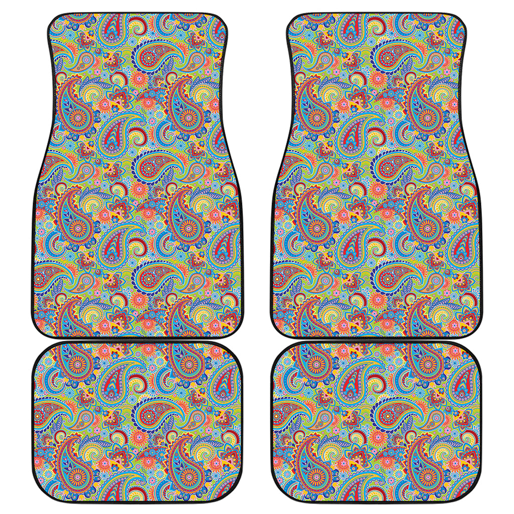 Asian Paisley Pattern Print Front and Back Car Floor Mats