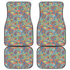 Asian Paisley Pattern Print Front and Back Car Floor Mats