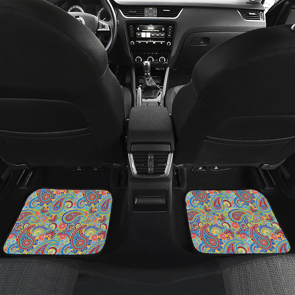 Asian Paisley Pattern Print Front and Back Car Floor Mats