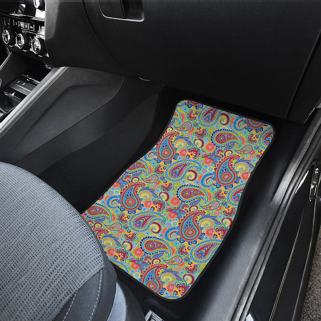Asian Paisley Pattern Print Front and Back Car Floor Mats