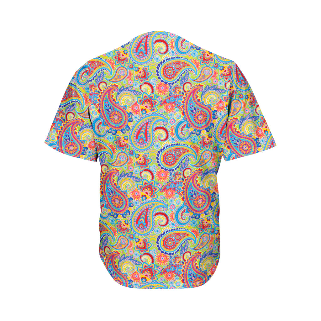 Asian Paisley Pattern Print Men's Baseball Jersey