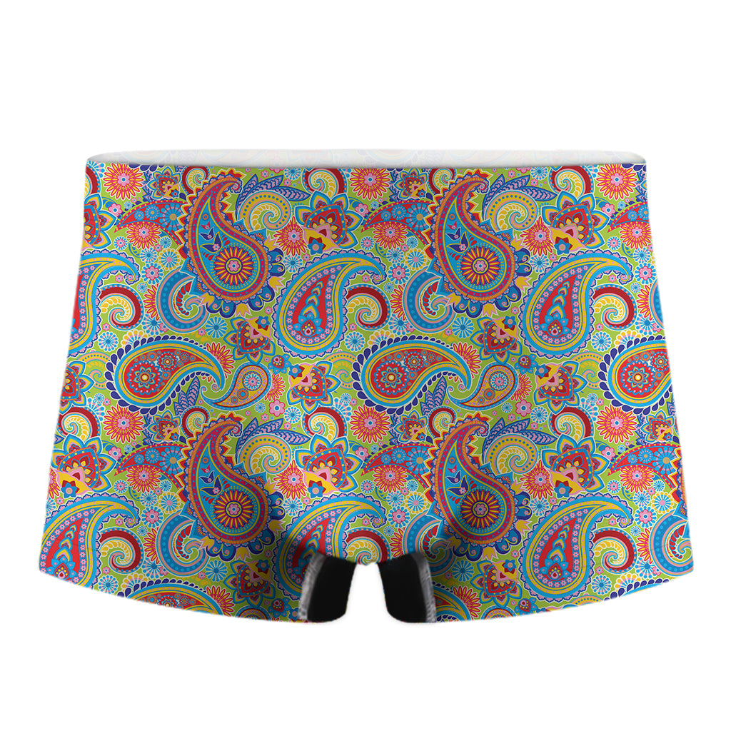 Asian Paisley Pattern Print Men's Boxer Briefs