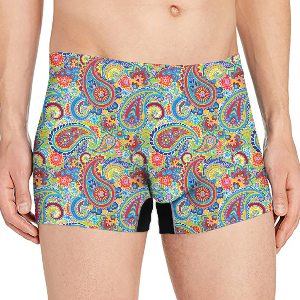 Asian Paisley Pattern Print Men's Boxer Briefs