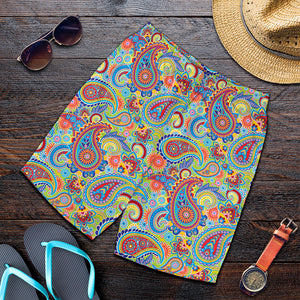 Asian Paisley Pattern Print Men's Shorts