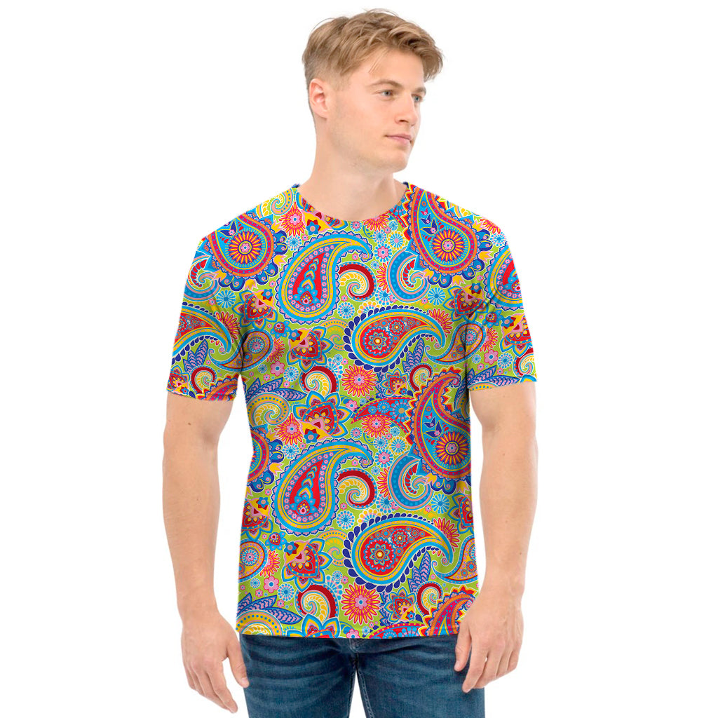 Asian Paisley Pattern Print Men's T-Shirt