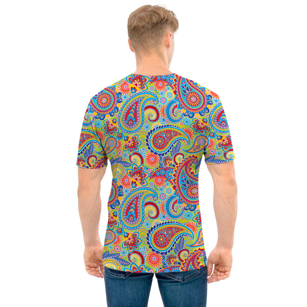 Asian Paisley Pattern Print Men's T-Shirt