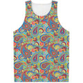 Asian Paisley Pattern Print Men's Tank Top