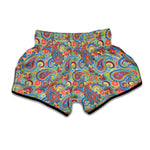 Asian Paisley Pattern Print Muay Thai Boxing Shorts