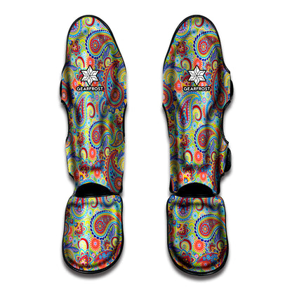 Asian Paisley Pattern Print Muay Thai Shin Guard