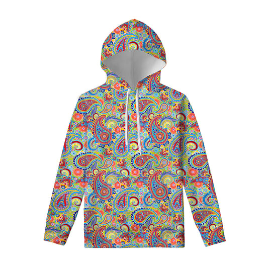 Asian Paisley Pattern Print Pullover Hoodie