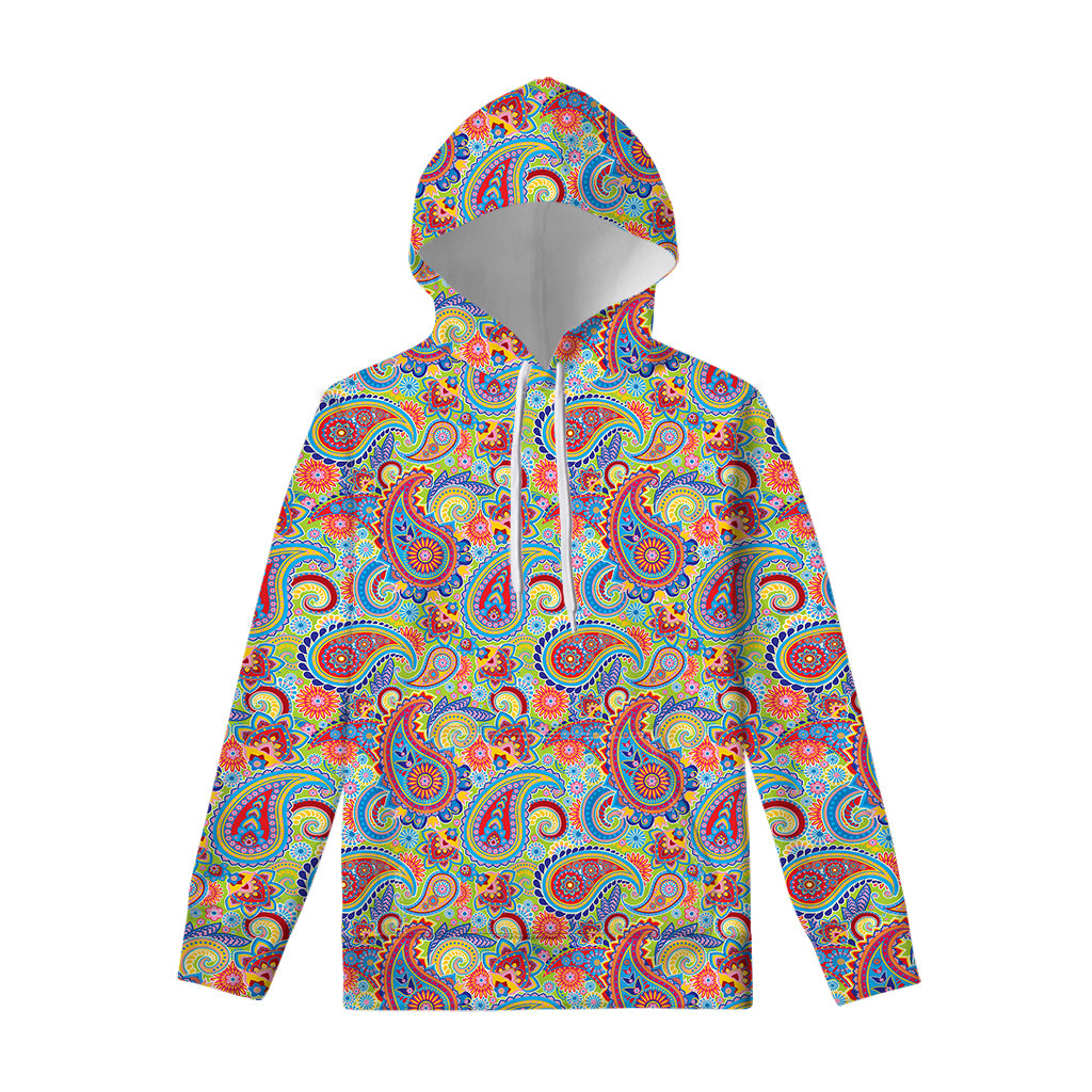 Asian Paisley Pattern Print Pullover Hoodie