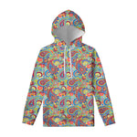 Asian Paisley Pattern Print Pullover Hoodie