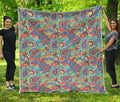 Asian Paisley Pattern Print Quilt