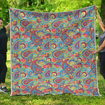 Asian Paisley Pattern Print Quilt