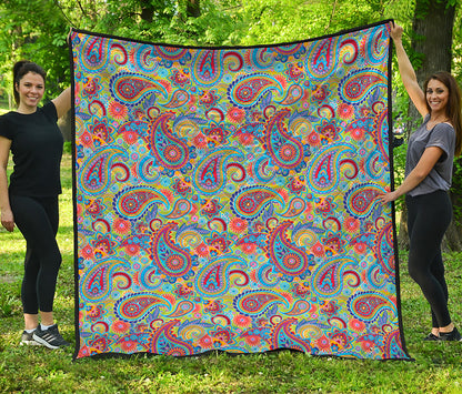 Asian Paisley Pattern Print Quilt