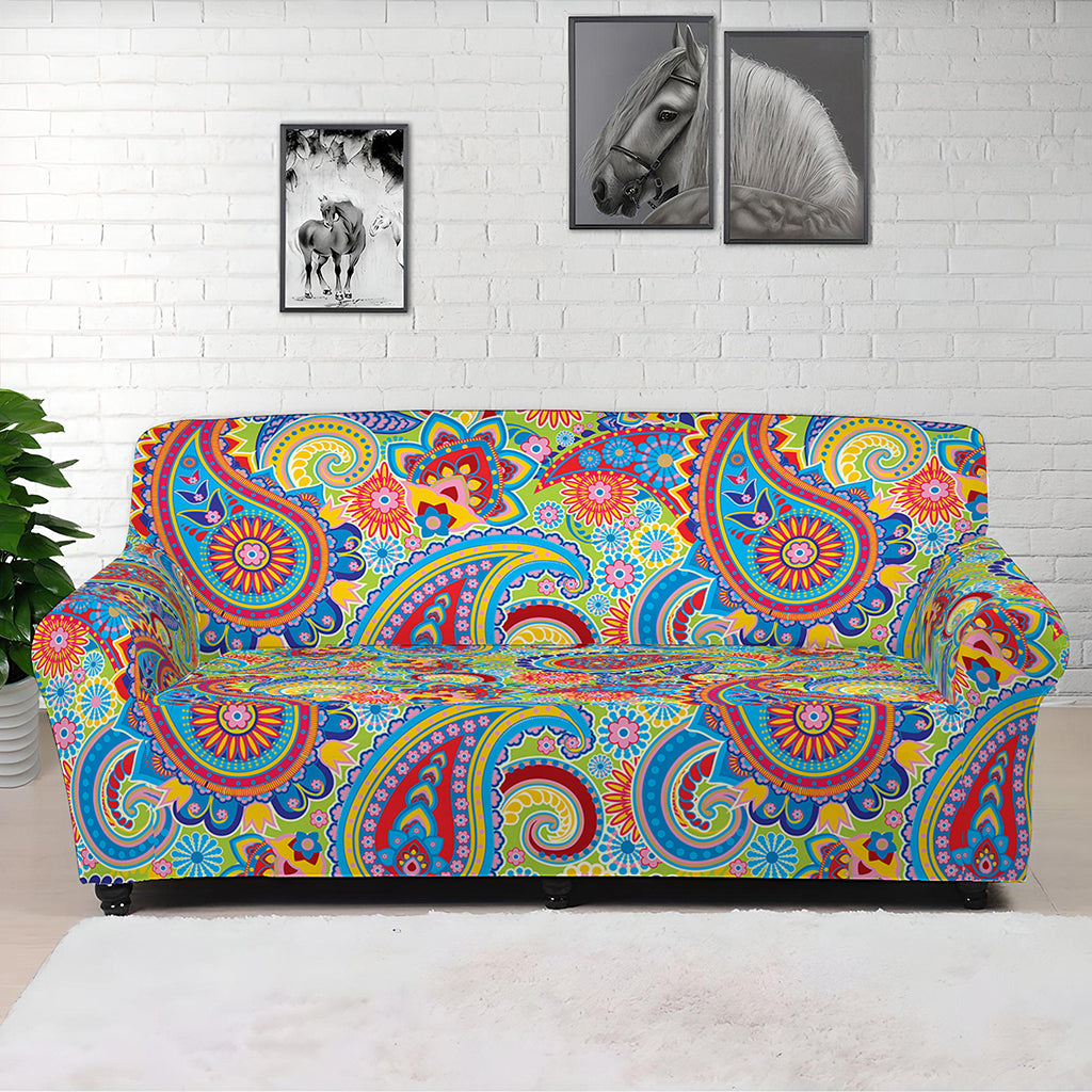 Asian Paisley Pattern Print Sofa Cover