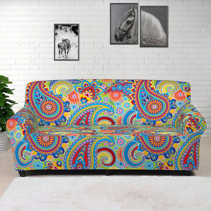 Asian Paisley Pattern Print Sofa Cover